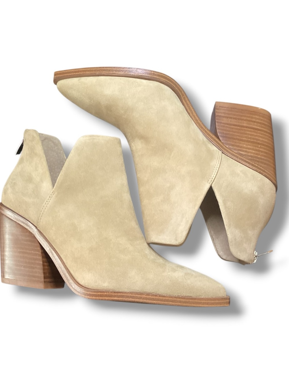 Vince Camuto | Gigiette Cream Nubuck Block Heels Women's Size 9.5 - Picture 5 of 9